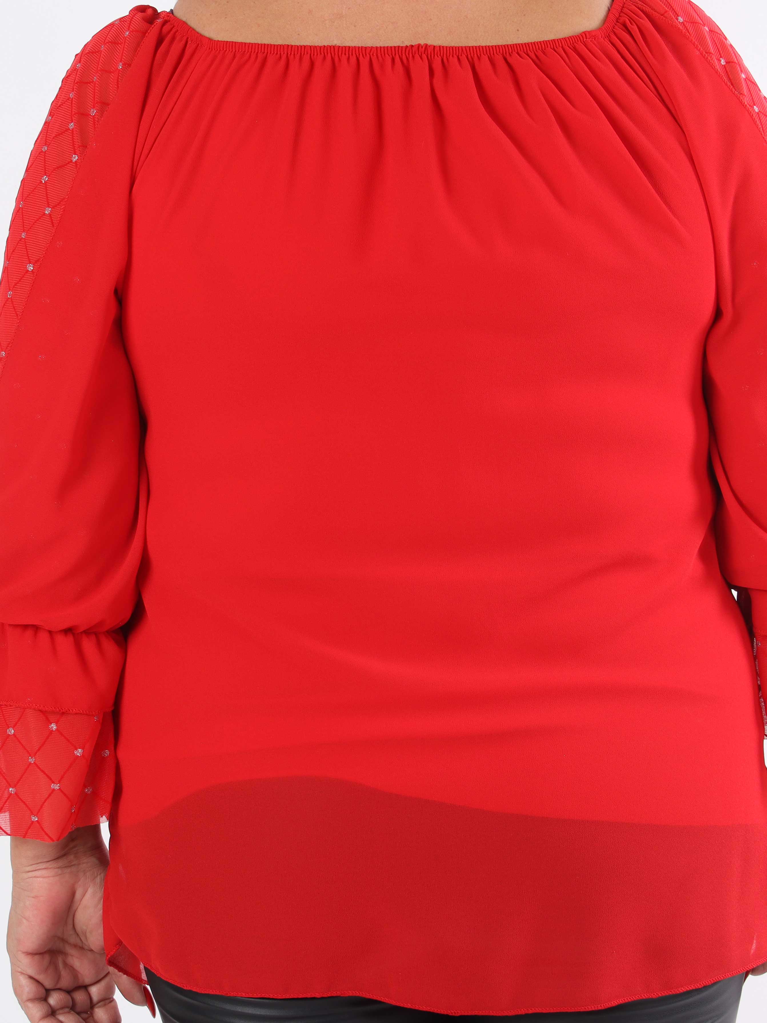 Ninell - Plus size chiffongtunika med vackra ärmar